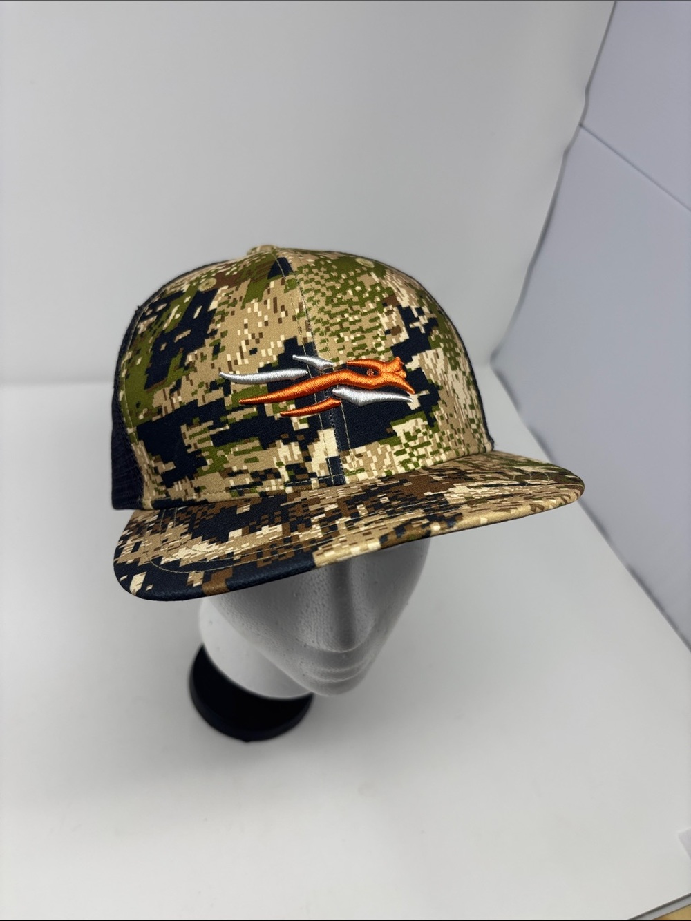 Camo Snapback Hat with Orange Fox Logo - Men Accessories Hats